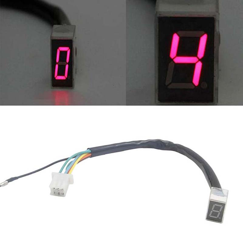 Vânzare fierbinte Universal 1PC 5 viteze Motocicletă LED Indicator digital de viteză Afișaj Motocicletă Senzor manetă de schimbare