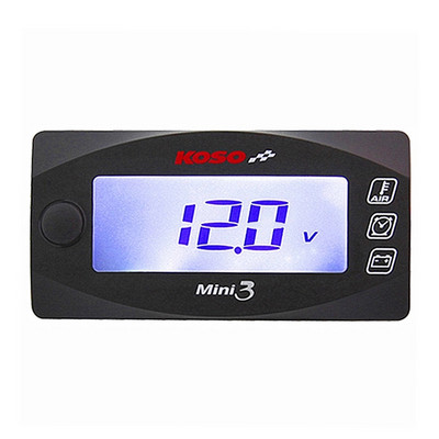 MINI 3 в 1 LED дисплей KOSO метър (температура на въздуха + време + волт) Тест за измерване Измервател на стайната температура Волтметър Часовник Мотоциклетни инструменти