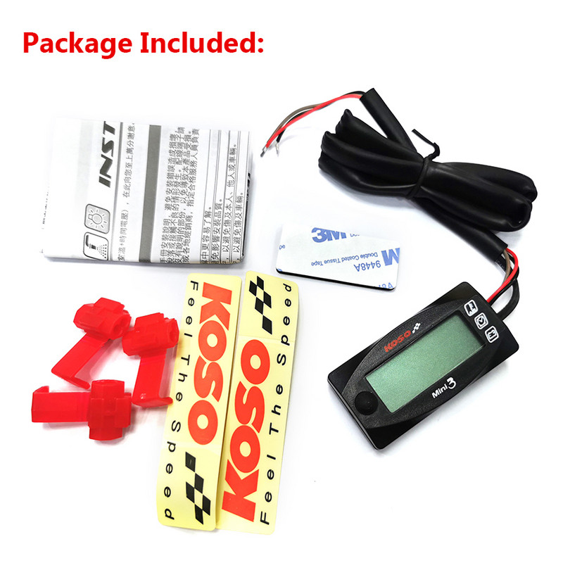 MINI 3-ühes LED-ekraan KOSO arvesti (õhutemperatuur + aeg + volt) mõõtmisruumi temperatuuri mõõtmine voltmeeter Kell Mootorratta tööriistad
