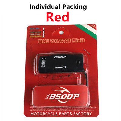 Daugiafunkcis Voltimetro skaitmeninis laiko laikrodžio termometras voltmetras DC 12V 3 viename LED ekranas Motociklas Motoroleris Automobilinė valtis IP67