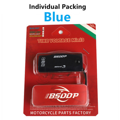 Daugiafunkcis Voltimetro skaitmeninis laiko laikrodžio termometras voltmetras DC 12V 3 viename LED ekranas Motociklas Motoroleris Automobilinė valtis IP67