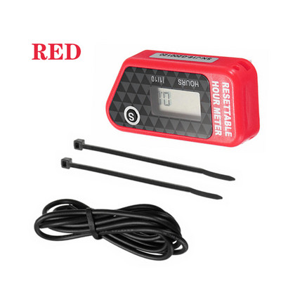 Vodootporni LCD podsjetnik brojača sati rada koji se može poništiti za održavanje u crnoj/crvenoj boji Za motocikl/ATV/motorni čamac/kosilicu