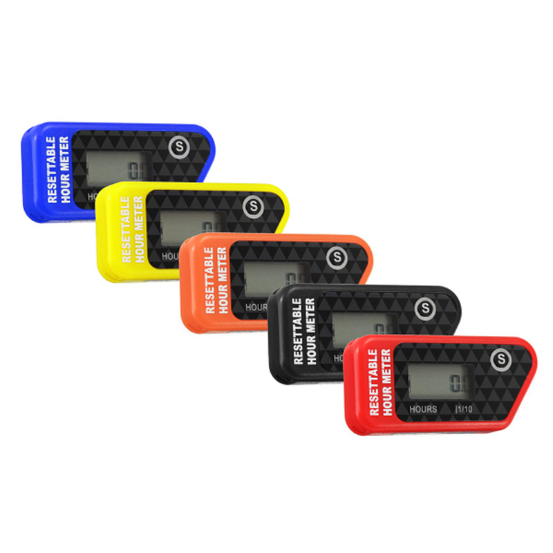 Vodootporni LCD podsjetnik brojača sati rada koji se može poništiti za održavanje u crnoj/crvenoj boji Za motocikl/ATV/motorni čamac/kosilicu