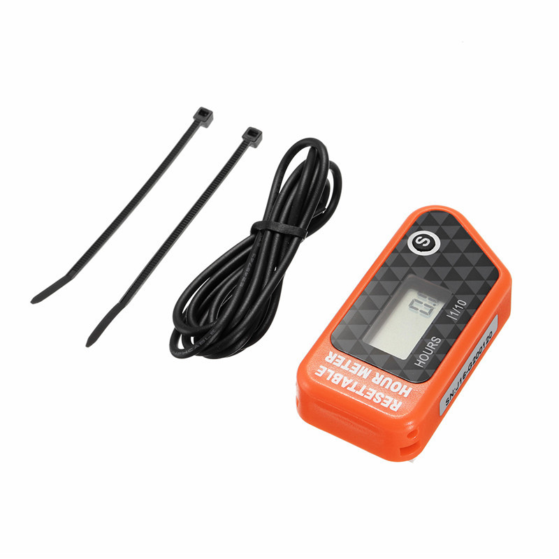 Vodootporni LCD podsjetnik brojača sati rada koji se može poništiti za održavanje u crnoj/crvenoj boji Za motocikl/ATV/motorni čamac/kosilicu