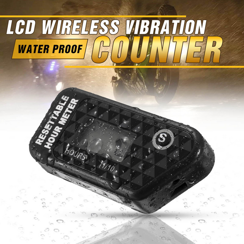 Vodootporni LCD podsjetnik brojača sati rada koji se može poništiti za održavanje u crnoj/crvenoj boji Za motocikl/ATV/motorni čamac/kosilicu