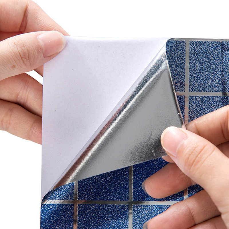 Atsparūs aliejui vandeniui lipnūs virtuvės karščiui atsparūs kaitlentės sienos lipdukai grotelės aliuminio folijos alyvos purslai sienų lipdukai