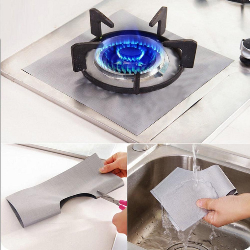 6 tk / komplekt Korduvkasutatav klaaskiust gaasipliidi kaitsja kaitsematt, padi köögitööriist