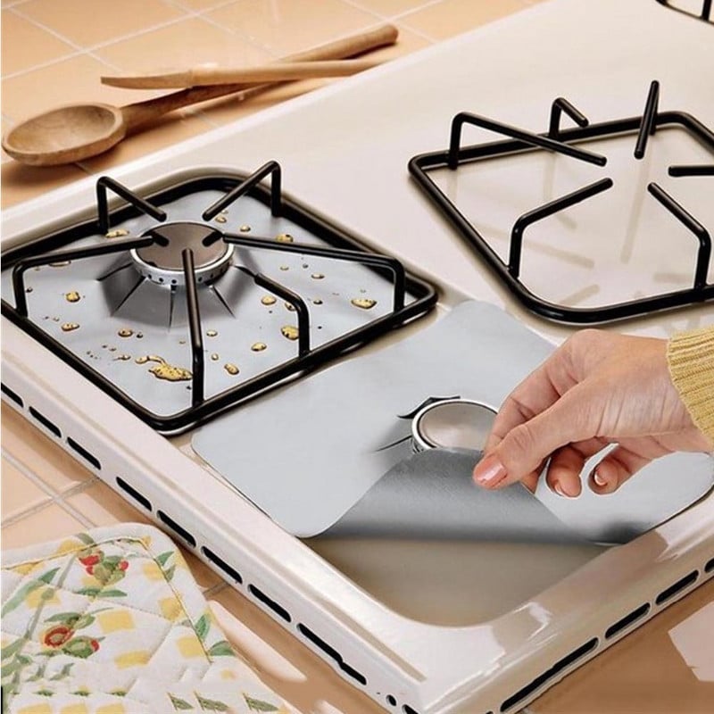 6 tk / komplekt Korduvkasutatav klaaskiust gaasipliidi kaitsja kaitsematt, padi köögitööriist