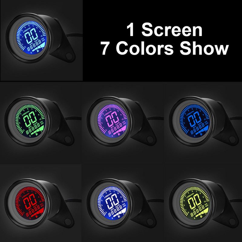 LED LCD Indicator tahometru Contor combustibil Motocicletă Vitezometru digital Universal Retro LCD Odometru Scooter ATV Contor