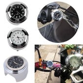 Ceas universal, rezistent la apă, pe ghidon, pentru motocicletă, ceas cu quartz, ceas luminos din aluminiu, pentru Honda Yamaha SUZUK