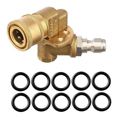 4500 PSI Pivoting Coupler With 1/4" Quick Connection Adjustable Nozzle High Pressure Washer Attachment Adaptor For Car Cleaning