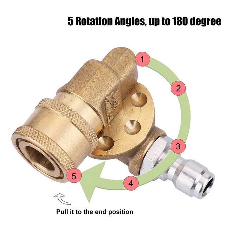 4500 PSI zakretna spojnica s 1/4" brzim spajanjem, podesivom mlaznicom, adapterom za nastavak za visokotlačni perač za čišćenje automobila