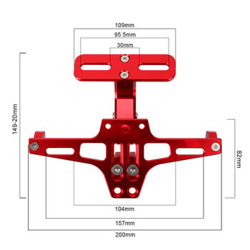 Рамка на държача за регистрационен номер на мотоциклет с LED светлина CNC алуминиеви регулируеми аксесоари за мотоциклети Скоба за мигачи