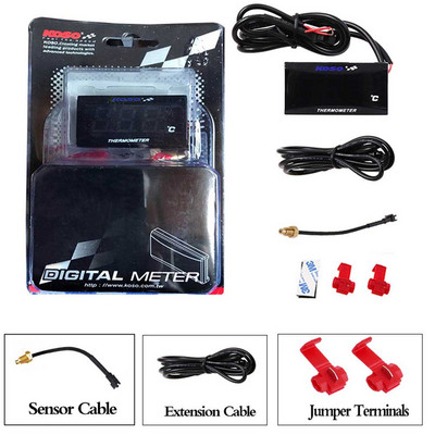 12V motociklo KOSO mini skaitmeninio ekrano voltmetras voltmetras Honda Kawasaki Suzuki Yamaha Xmax 300 vandens temperatūros matuokliai