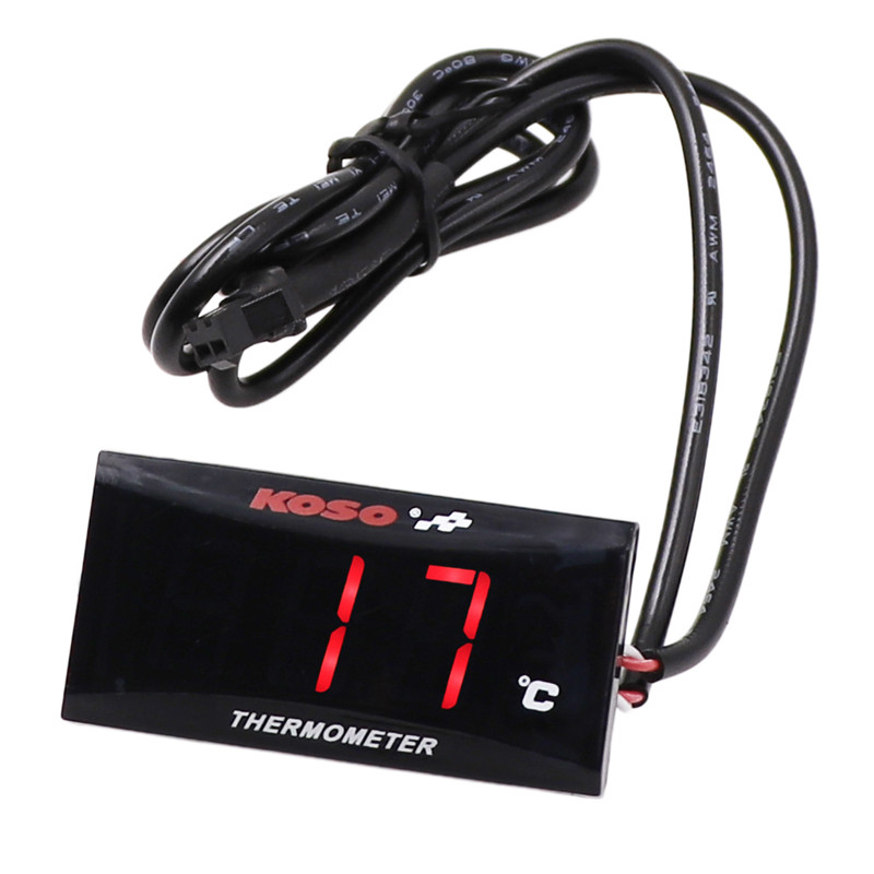 12V motociklo KOSO mini skaitmeninio ekrano voltmetras voltmetras Honda Kawasaki Suzuki Yamaha Xmax 300 vandens temperatūros matuokliai
