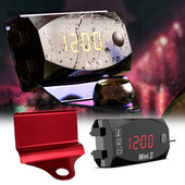 Ceas electronic 3 în 1 LED pentru motociclete Afișaj digital Voltmetru Ceas IP67 Termometru electronic colorat, impermeabil, rezistent la praf