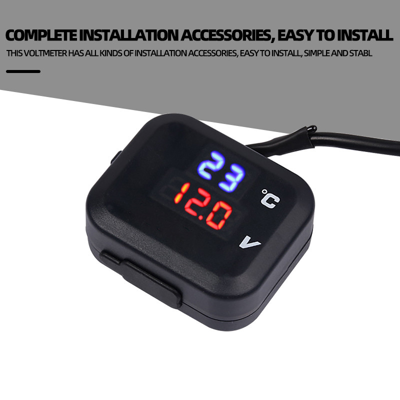 Voltmetru pentru motocicletă, temperatură, încărcător USB, termometru, tensiune, indicator digital, afișaj pentru Vespa Yamaha NMAX XMAX TMAX NVX XADV