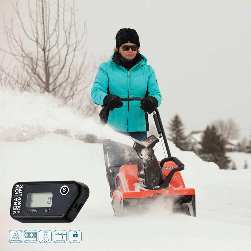 Skaitmeninis atstatomas belaidis vibracijos valandų skaitiklis LCD skaitiklis motociklų keturračiams. Dirt Bike vejapjovės mašina