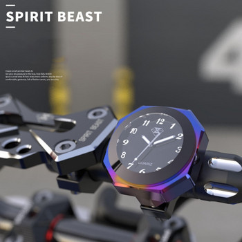 Алуминиева сплав Мотоциклет Светещ часовник за монтиране на кормилото Термометър