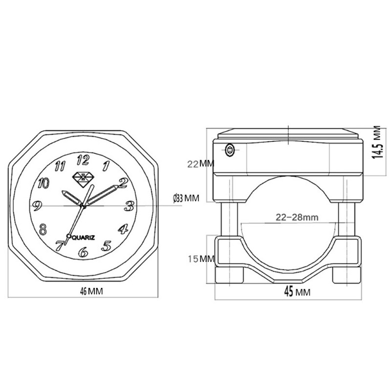 Sat, sat, termometar, svjetleći nosač na upravljaču od aluminijske legure