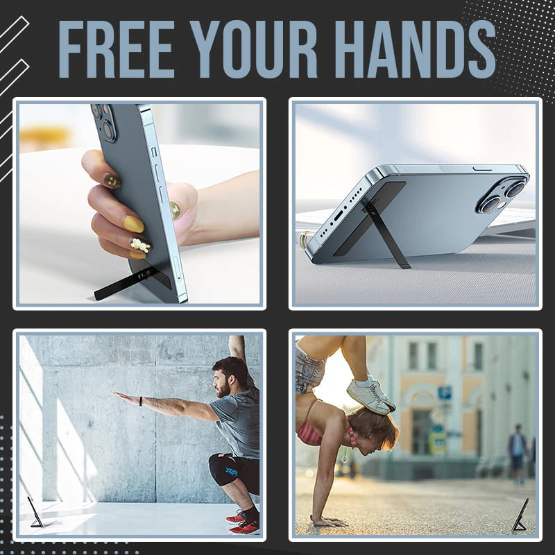 Suport pentru telefon, pliabil, ultra-subțire, din metal, 3 în 1, din aliaj, invizibil, cu stick din spate, Suport de birou pentru telefon, suport mobil portabil, suport pentru telefon