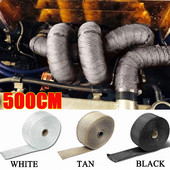 500 CM motociklo išmetimo apvyniojimo ritinėlis stiklo pluošto šilumos skydas išmetimo antgalis vamzdis šilumos apvyniojimo juosta terminė apsauga automobilių priedai