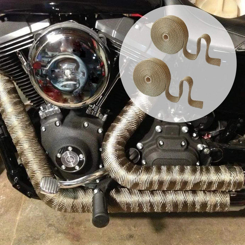 500 CM motociklo išmetimo apvyniojimo ritinėlis stiklo pluošto šilumos skydas išmetimo antgalis vamzdis šilumos apvyniojimo juosta terminė apsauga automobilių priedai