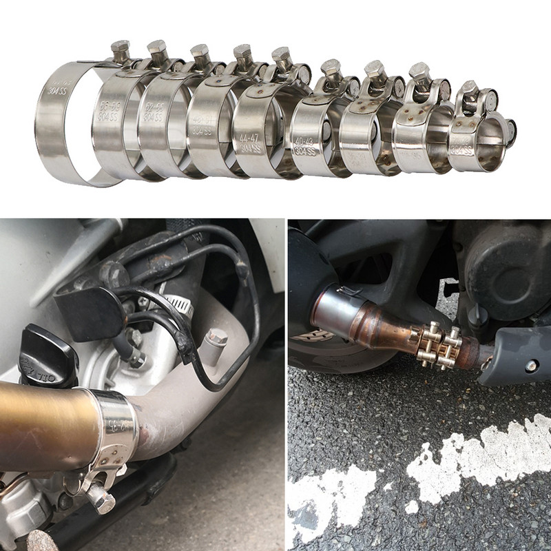 ZS MOTOS motocikl od nehrđajućeg čelika 304 jedna stezna cijev za ispušnu cijev 26-63 mm stezaljka za ispušni prigušivač