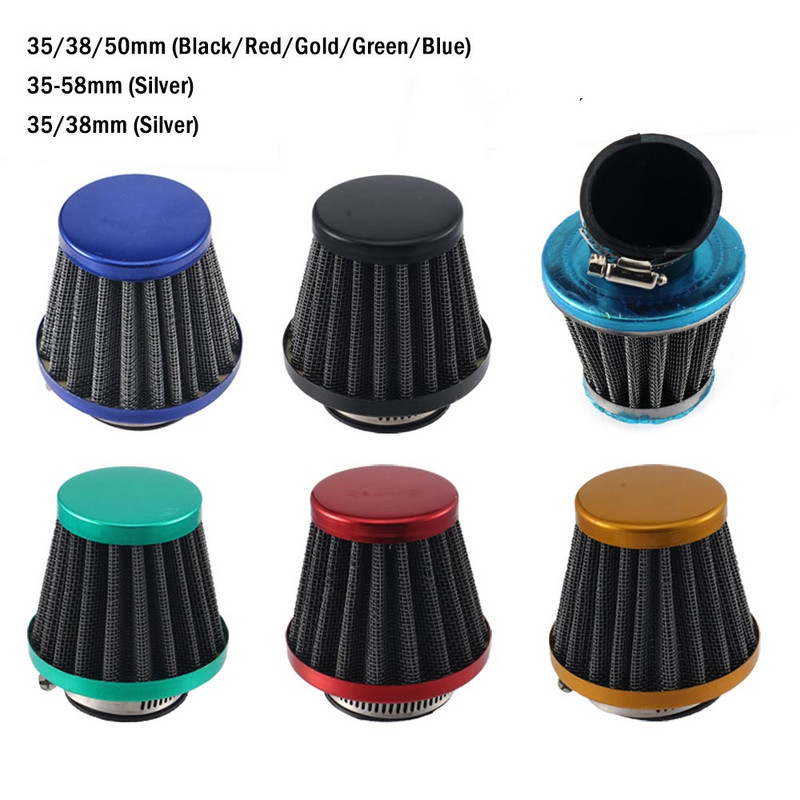 1vnt motociklo oro filtras 35-50mm grybų galvutė, plaunama Suzuki Honda Yamaha Kawasaki purvo dviračio priedui