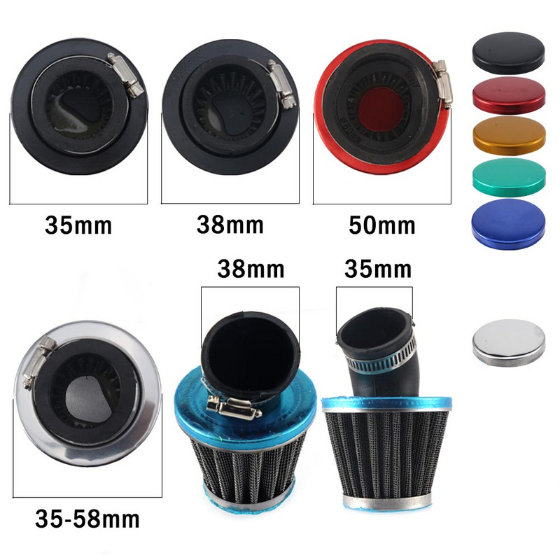1vnt motociklo oro filtras 35-50mm grybų galvutė, plaunama Suzuki Honda Yamaha Kawasaki purvo dviračio priedui