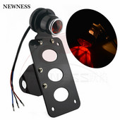 Universalus 12 V motociklo šoninis galinis žibintas su valstybinio numerio ženklo laikikliu, skirtas Harley Bobber Yamaha Honda stabdymo žibintui