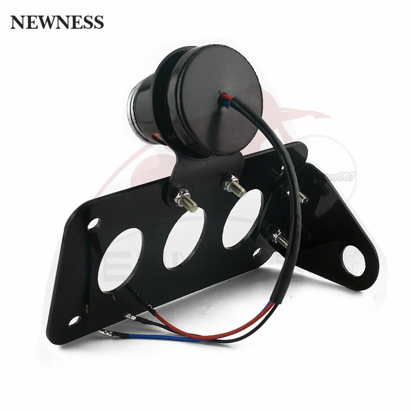 Universalus 12 V motociklo šoninis galinis žibintas su valstybinio numerio ženklo laikikliu, skirtas Harley Bobber Yamaha Honda stabdymo žibintui