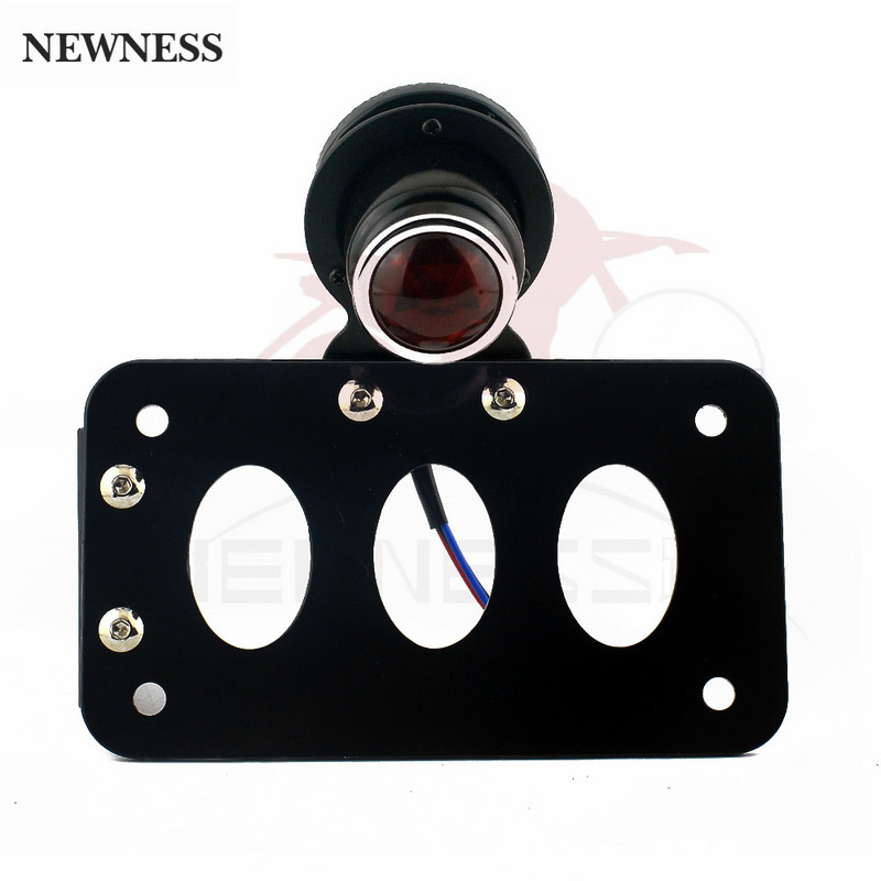 Universalus 12 V motociklo šoninis galinis žibintas su valstybinio numerio ženklo laikikliu, skirtas Harley Bobber Yamaha Honda stabdymo žibintui