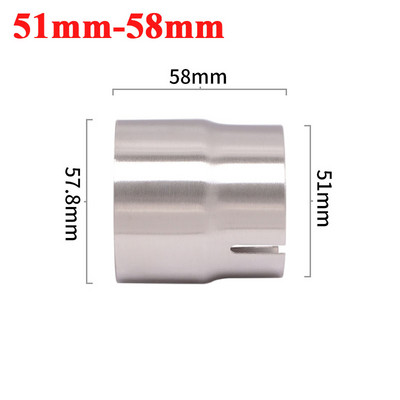 Universalus motociklo išmetimo adapteris Ecsape Moto 51mm iki 52mm 54mm 56mm 58mm 62mm 64mm duslintuvo vamzdžio jungties adapterio reduktorius