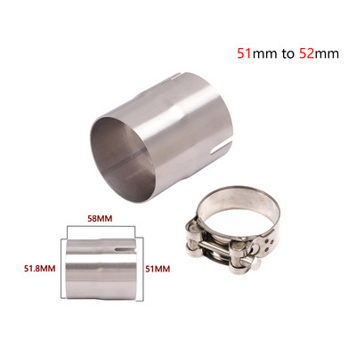 Universal 51-52mm 51-54mm 51-56mm 51-58mm 51-62mm 51-64mm Reductor de conectare Adaptor de clemă pentru țeavă de toba de motocicletă Convertor de sudură