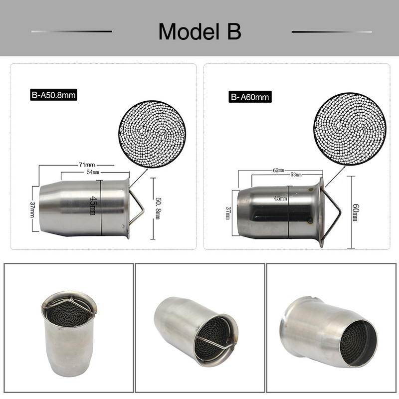ZS MOTOS 51mm 60mm ulazni ispušni lonac motocikla Podesivi DB ubojiti prigušivač Eliminator buke Prednji katalizator