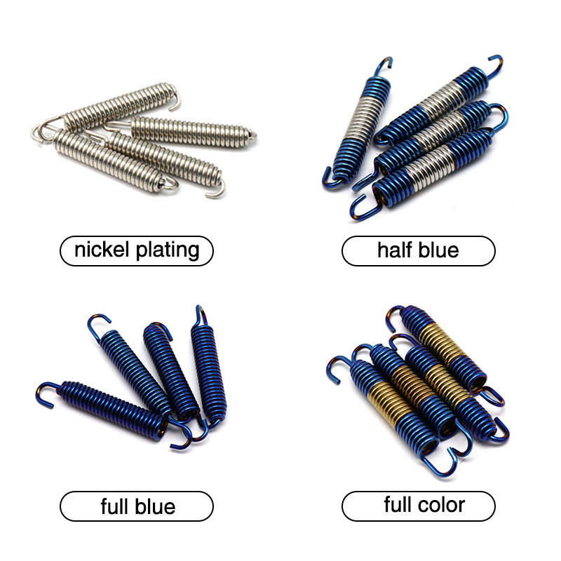Sclmotos- 75 mm 2 buc. Cârlige cu arc de eșapament pentru motociclete Esapament din oțel inoxidabil Țeavă de legătură mijlocie față Kit arcuri metalice rotative