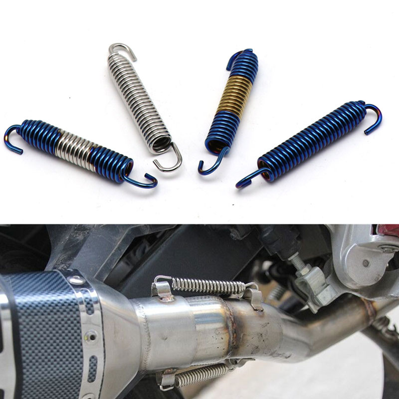 Sclmotos- 75 mm 2 buc. Cârlige cu arc de eșapament pentru motociclete Esapament din oțel inoxidabil Țeavă de legătură mijlocie față Kit arcuri metalice rotative