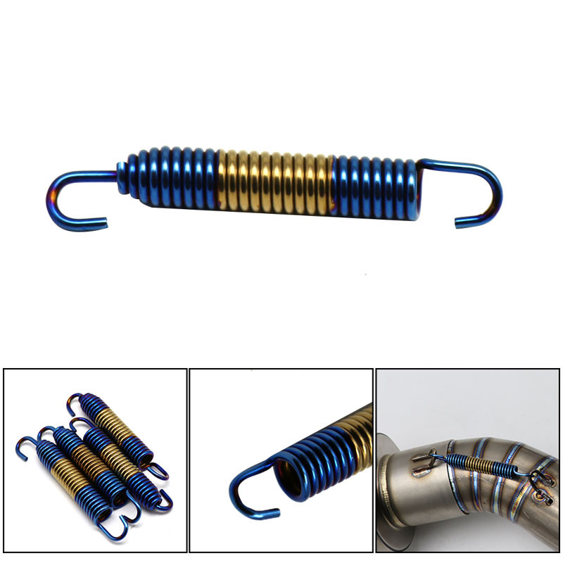 Sclmotos- 75 mm 2 buc. Cârlige cu arc de eșapament pentru motociclete Esapament din oțel inoxidabil Țeavă de legătură mijlocie față Kit arcuri metalice rotative