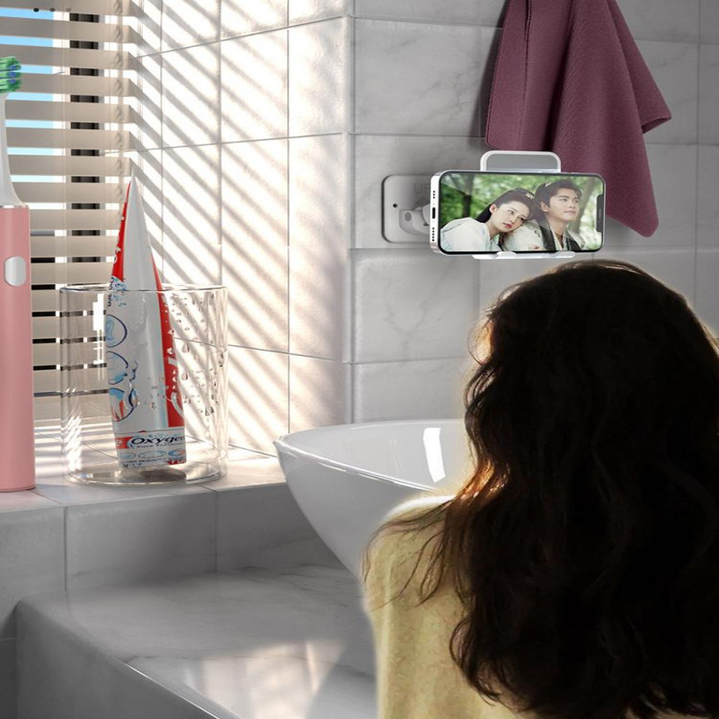 Suport telefon de perete reglabil T11 Suport de perete Suport telefon auto Suport telefon pentru bucătărie Toaletă Accesorii pentru telefon mobil