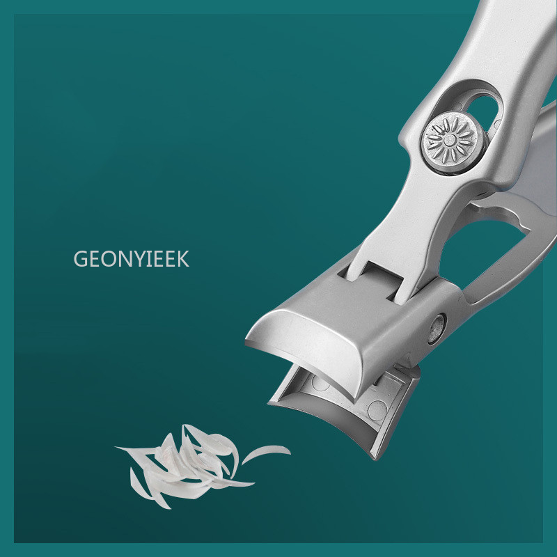 Dispozitiv de tăiat unghii portabil ultra ascuțit Dispozitiv de tăiat unghii cu deschidere lată a fălcilor din oțel, anti stropire, tăietor de unghii, manichiură