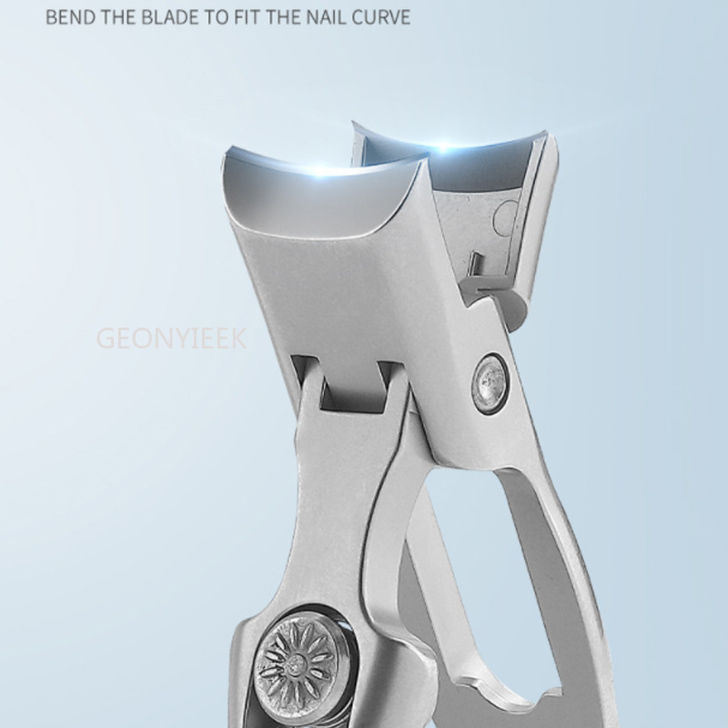 Dispozitiv de tăiat unghii portabil ultra ascuțit Dispozitiv de tăiat unghii cu deschidere lată a fălcilor din oțel, anti stropire, tăietor de unghii, manichiură