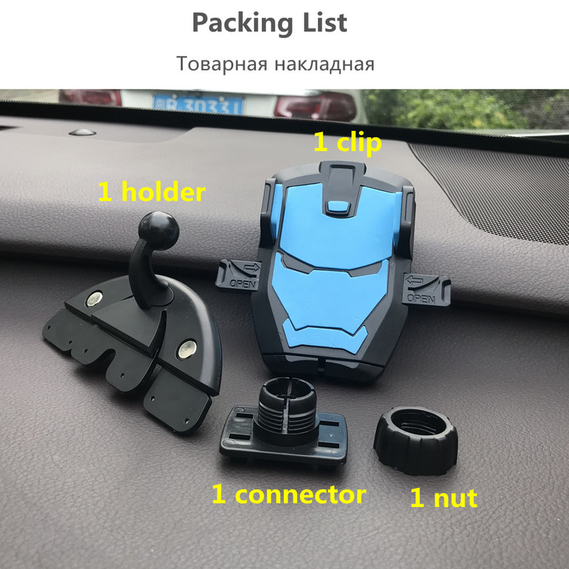 CD foglalatú autós telefontartó Univerzális autós mobiltelefon-állvány iPhone 13 12 11 Pro autós telefontartó 4,5-7,0 hüvelykes telefonhoz