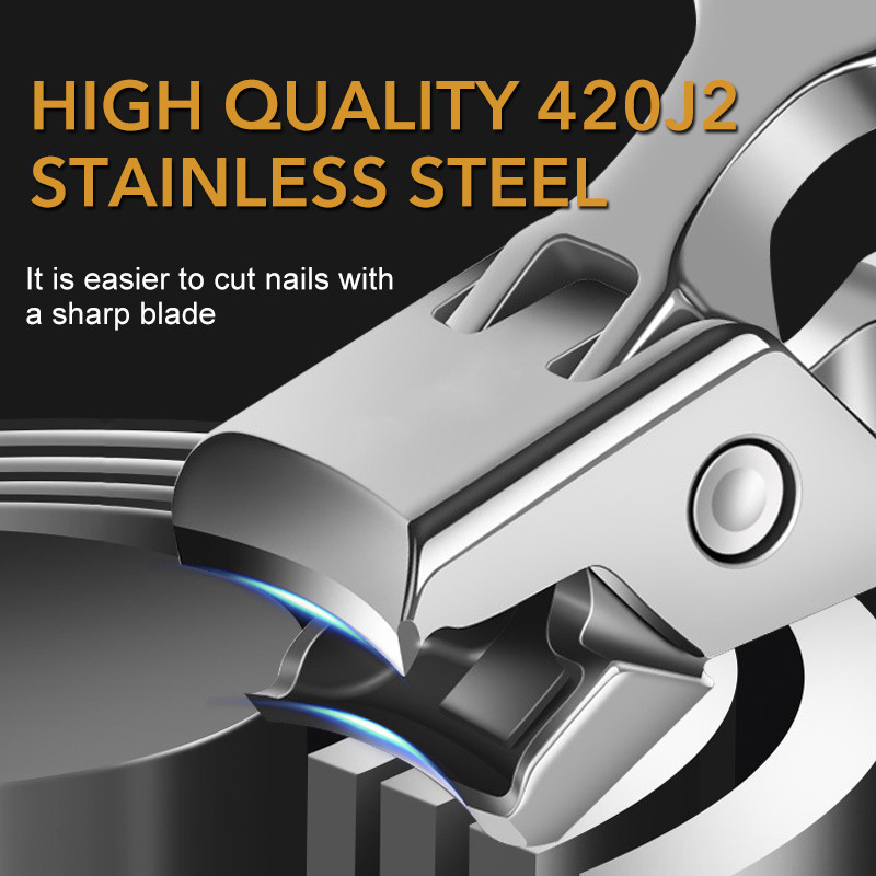 Dispozitive de tăiat unghii anti-stropire Unghii groase și dure de la picioare Speciale din oțel inoxidabil cu deschidere lată a fălcilor Manichiură Instrumente pentru tăierea unghiilor