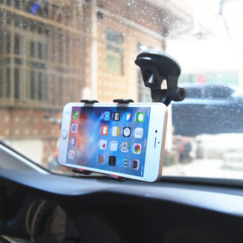 Универсален автомобилен държач за предно стъкло, щипка, стойка, стойка, въртяща се на 360 градуса силиконова гел подложка, държач за кола, държач за GPS дисплей