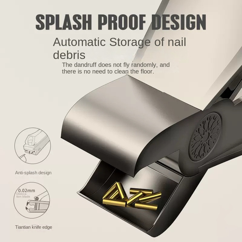 Nove male oštre škare za nokte s velikim otvorom od nehrđajućeg čelika, škare za nokte protiv prskanja, male škare za nokte od lijevanog praha