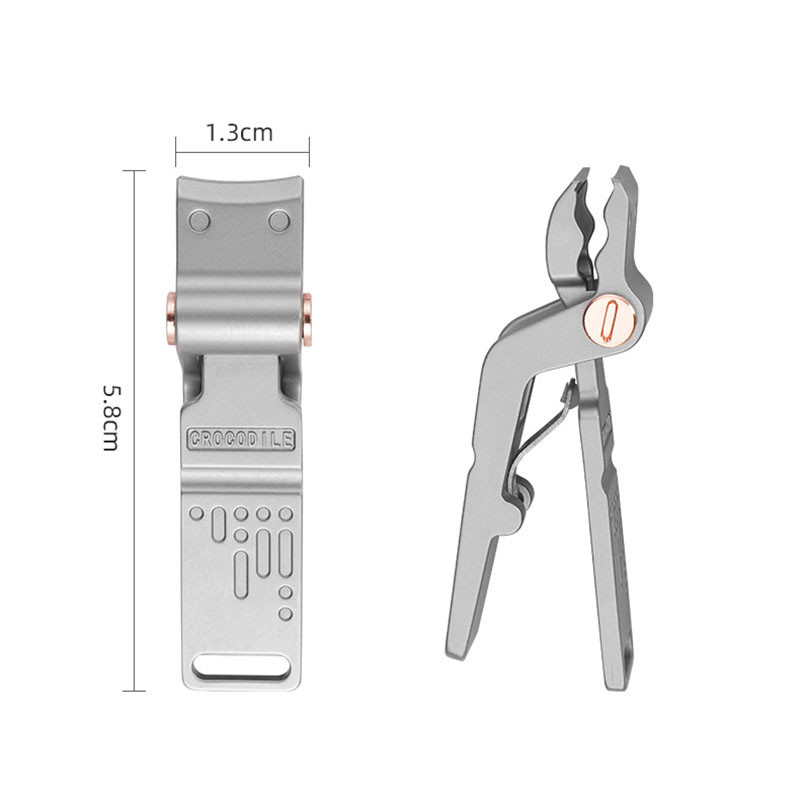 Škare za nokte široke čeljusti u obliku krokodila Rezač za manikuru od nehrđajućeg čelika Zaštita od prskanja Debeli tvrdi nokti na nožnim prstima Škare Alati za pedikuru