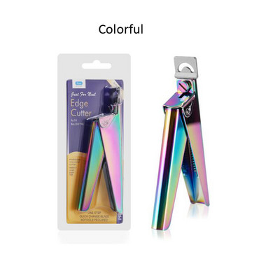 1 buc. Clipper profesional pentru arta unghiilor, tip U, cu vârfuri false, tăietor de unghii, din oțel inoxidabil, unelte colorate pentru manichiură J-1