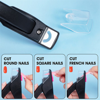 U-образна акрилна ножица за нокти от неръждаема стомана, регулируема изкуствена фалшива ножица за подстригване на нокти Инструменти за салон маникюр педикюр
