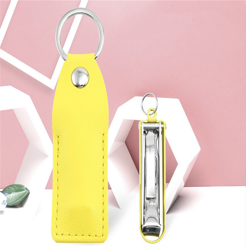 Itin plona nešiojama sulankstoma nagų kirpimo mašinėlė, nagų dildė, sulankstoma nagų kirpimo mašinėlė su raktų pakabuko odiniu dėklu